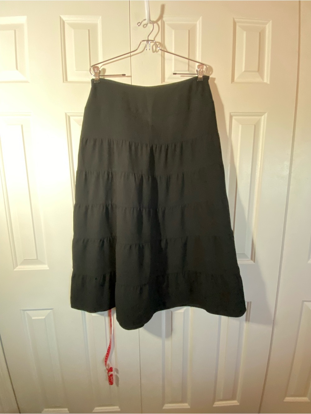 INC International Concepts Black Tiered A-Line Maxi Skirt